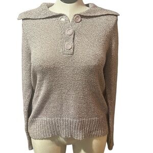 St. John’s bay pink sweater with buttons women’s size XL